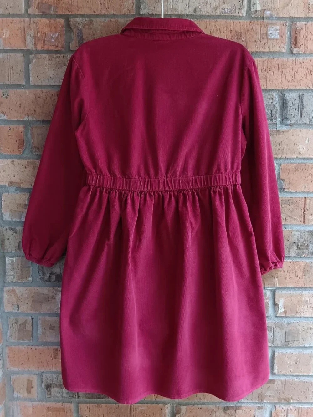 Wonder Nation Girls Corduroy Dress Button Front Long Sleeves Berry Size L Plus